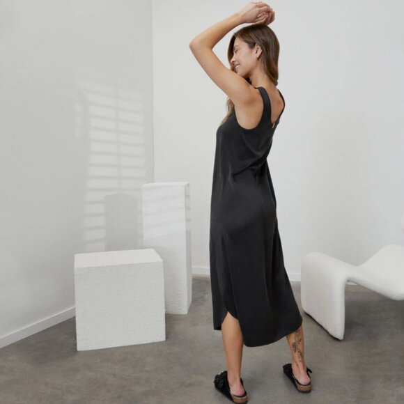 Lunya Washable Silk Tulip Dress Black Midi Size XS - NWT - Picture 7 of 7